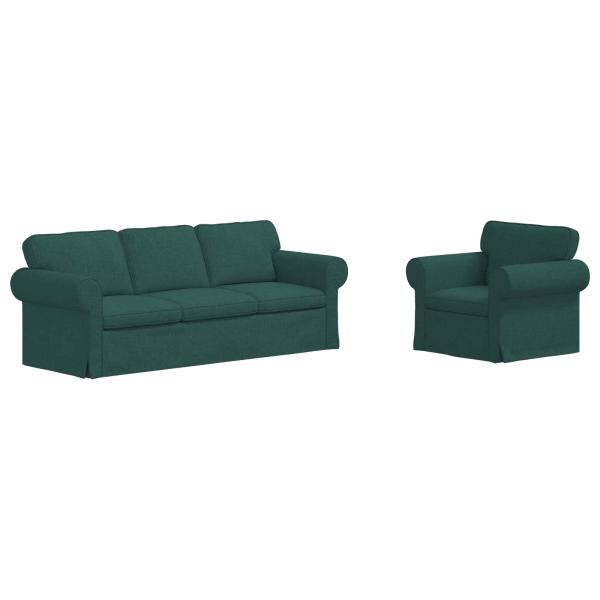 Sofa 2 pcs Dunkelgrün Metall