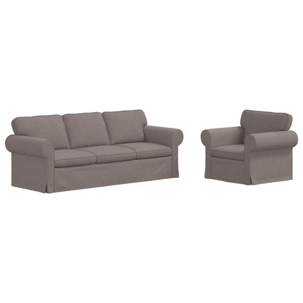 Sofa 2 pcs Taupe Metall