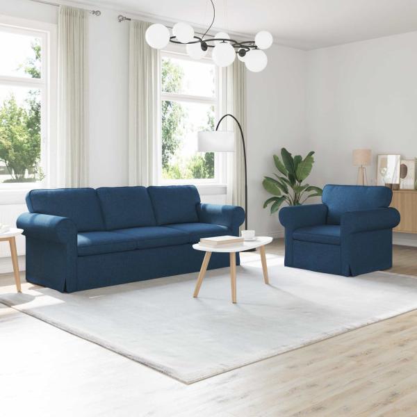 ARDEBO.de - Sofa 2 pcs Blau Metall