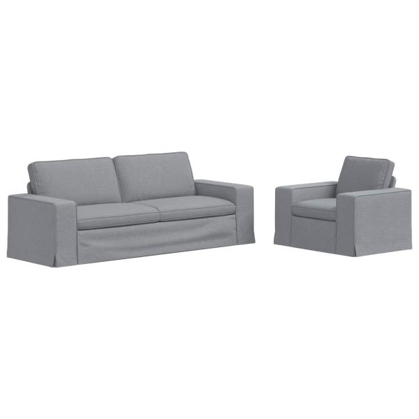 Sofa 2 pcs Hellgrau Metall