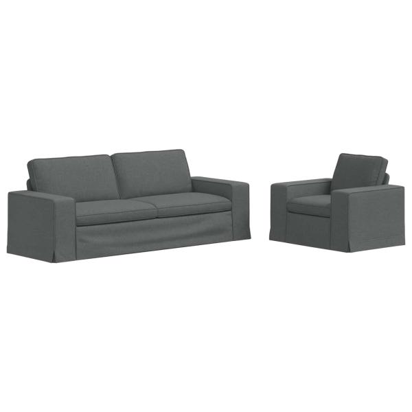 Sofa 2 pcs Dunkelgrau Metall