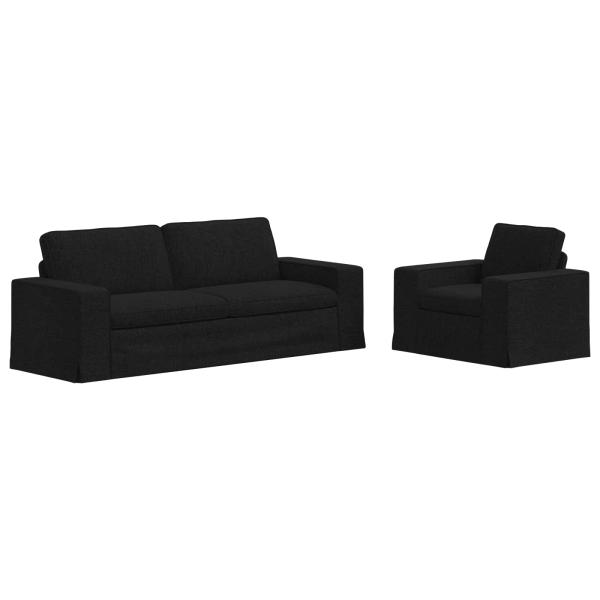 Sofa 2 pcs Schwarz Metall