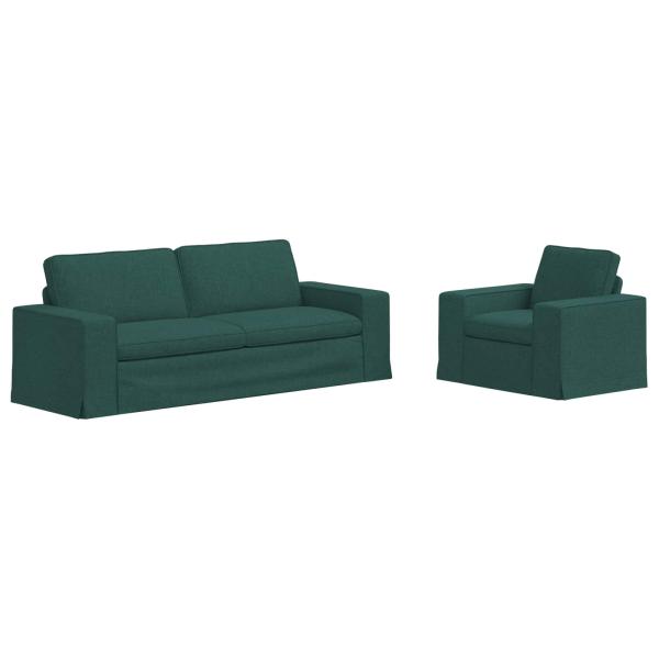 Sofa 2 pcs Dunkelgrün Metall
