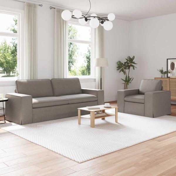 ARDEBO.de - Sofa 2 pcs Taupe Metall