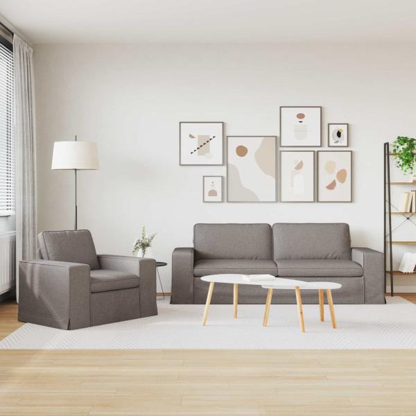 Sofa 2 pcs Taupe Metall