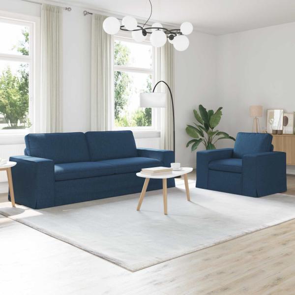 ARDEBO.de - Sofa 2 pcs Blau Metall