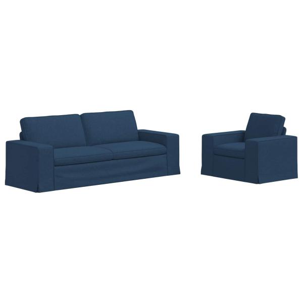 Sofa 2 pcs Blau Metall