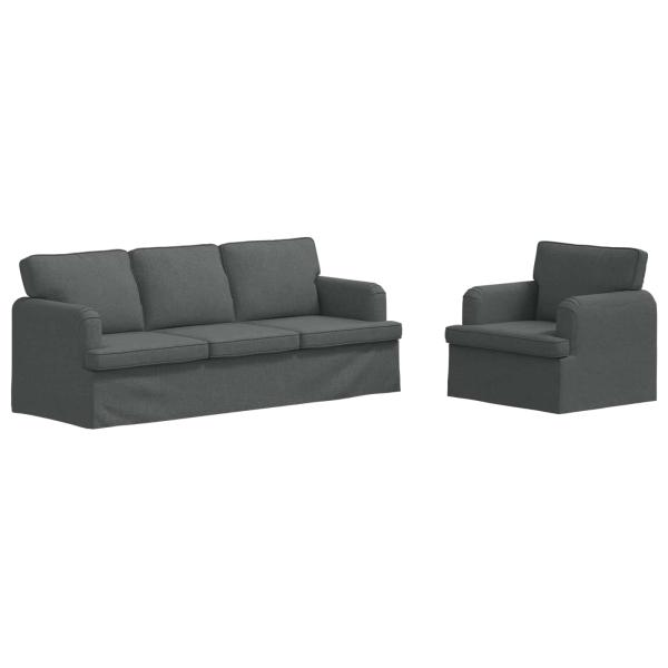 Sofa 2 pcs Dunkelgrau Metall