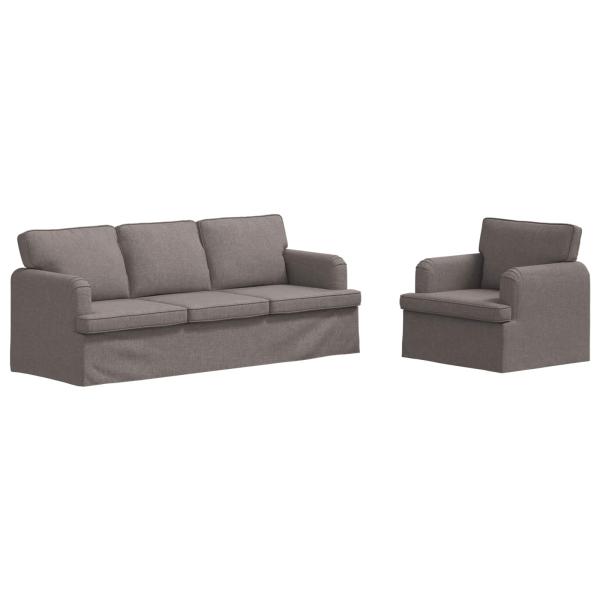 Sofa 2 pcs Taupe Metall
