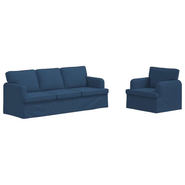 ARDEBO.de - Sofa 2 pcs Blau Metall