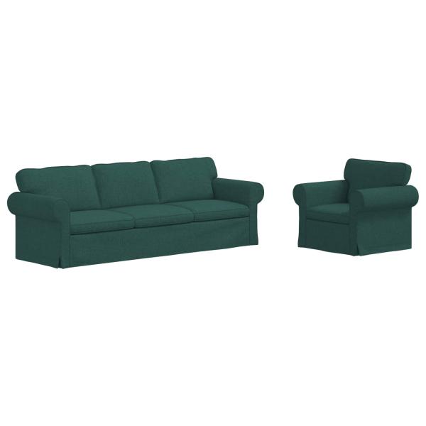 Sofa 2 pcs Dunkelgrün Metall