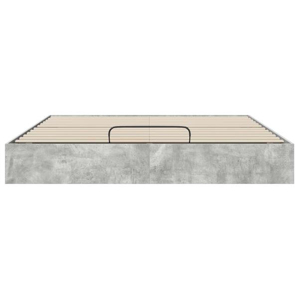Ottoman Bettgestell Betongrau 160 x 200 cm Holzwerkstoff