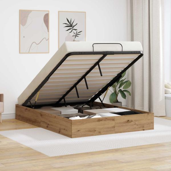 ARDEBO.de - Ottoman Bettgestell Kunsthandwerk Eiche 193 x 120 x 25 cm