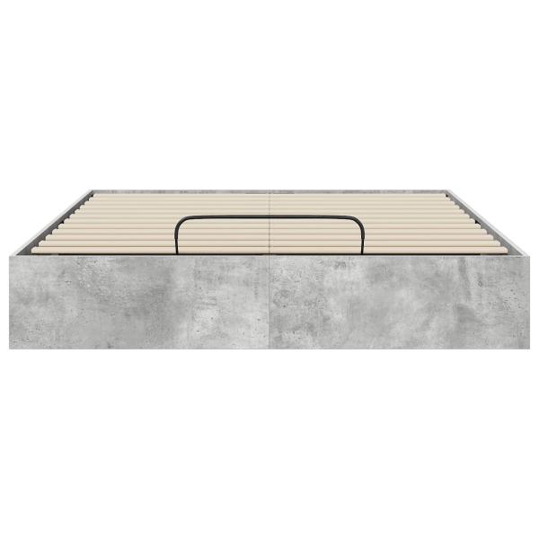 Ottoman Bettgestell Betongrau 120 x 200 cm Holzwerkstoff