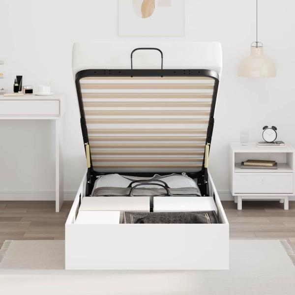 Ottoman Bettgestell Weiß 193 x 120 x 25 cm Spanplatte