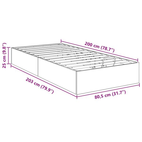 Ottoman Bettgestell Beton 193 x 120 x 25 cm Spanplatte