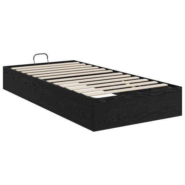 Ottoman Bettgestell Schwarze Eiche 75,5 x 190 cm Holzwerkstoff