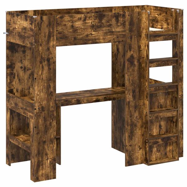 Etagenbettgestell mit Schreibtisch mit Speicher Holzwerkstoff