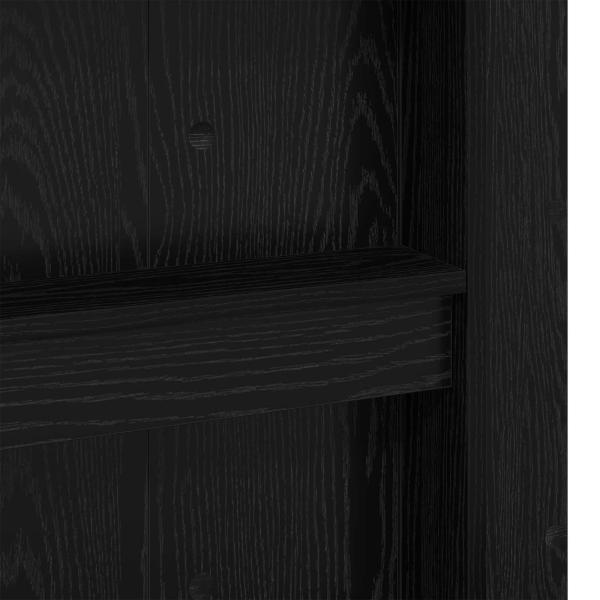 ARDEBO.de - Etagenbettgestell mit Schreibtisch Schwarz Eichen-Optik