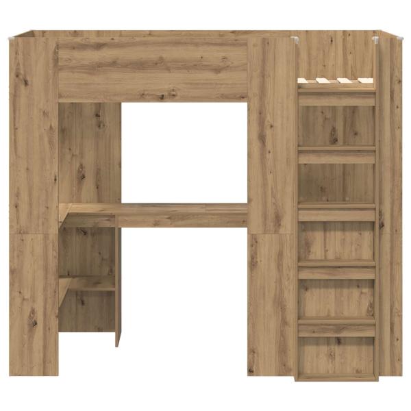 Etagenbettgestell mit Schreibtisch mit Speicher Holzwerkstoff