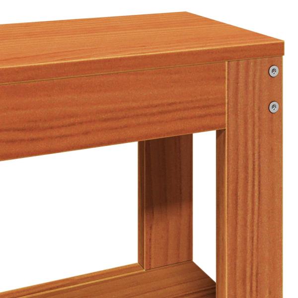 Bettrahmen mit Kopfteil 2 pcs Wachsbraun Massivholz Kiefer