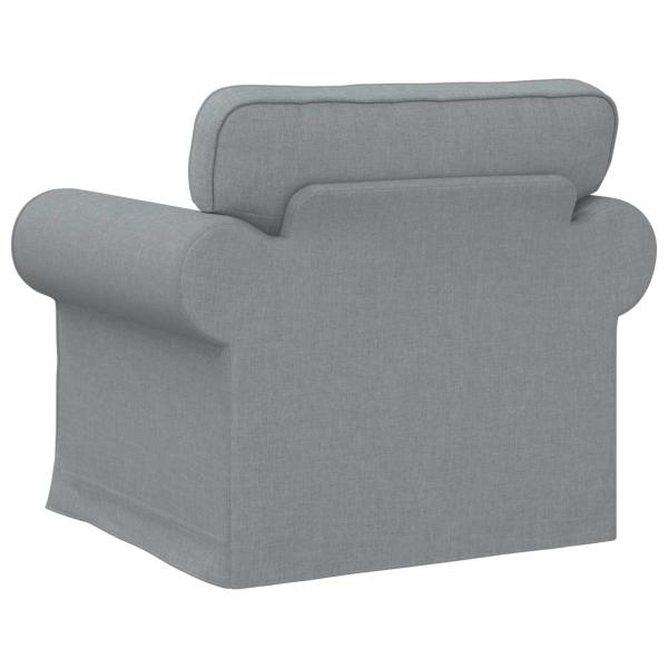 ARDEBO.de - Sofa Hellgrau 215 x 82 x 80 cm Metall