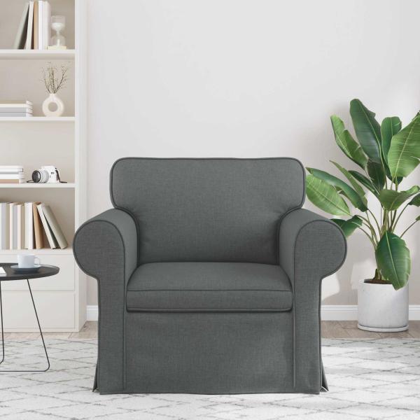 Sofa Dunkelgrau 215 x 82 x 80 cm Metall