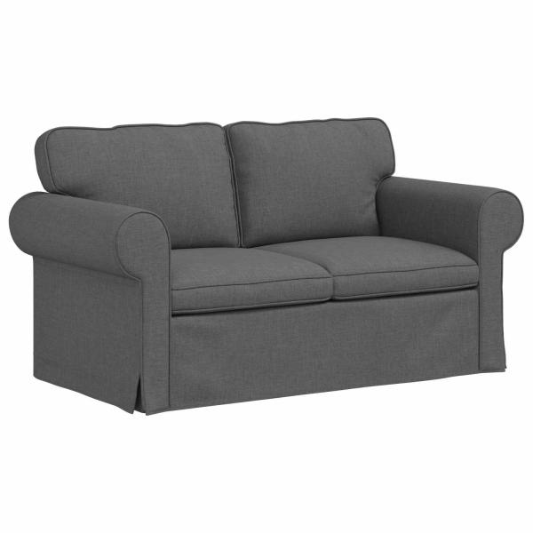 ARDEBO.de - Sofa Dunkelgrau 215 x 82 x 80 cm Metall