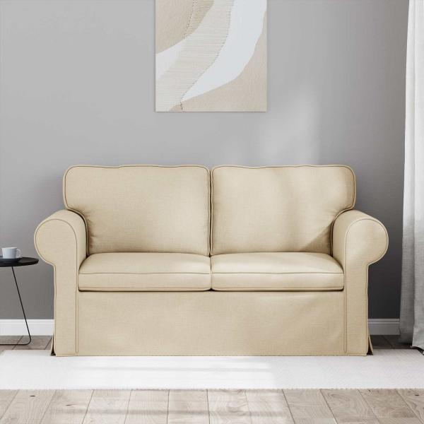 Sofa Creme 215 x 82 x 80 cm Metall