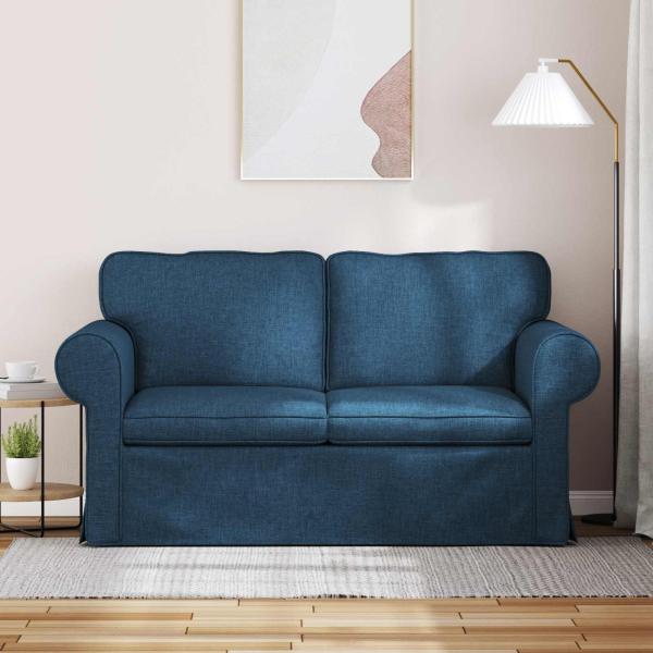 Sofa Blau 215 x 82 x 80 cm Metall
