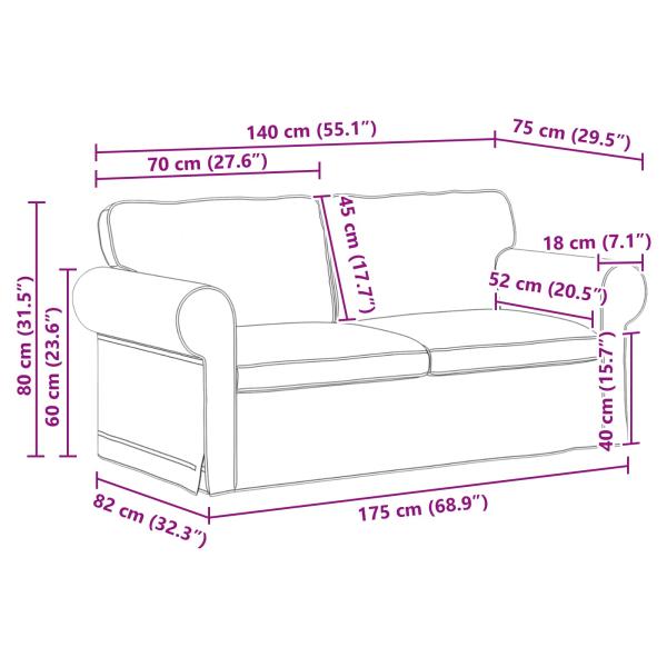 Sofa Hellgrau 215 x 82 x 80 cm Metall