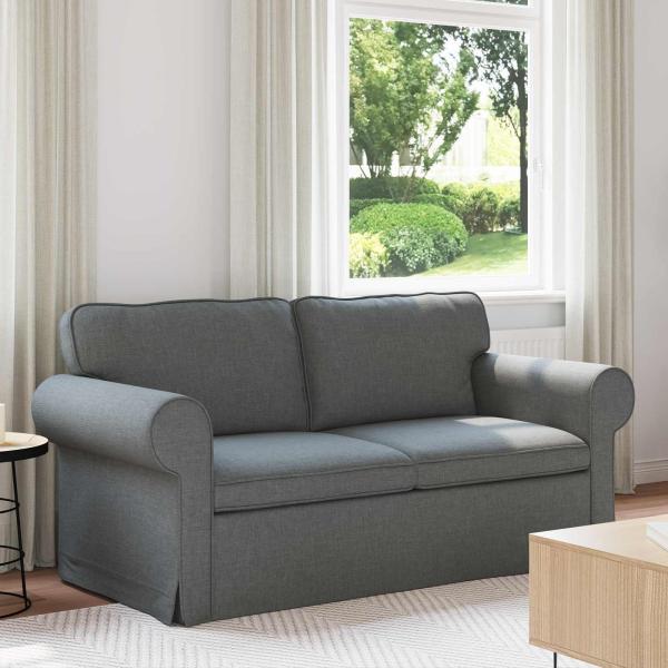 ARDEBO.de - Sofa Dunkelgrau 215 x 82 x 80 cm Metall