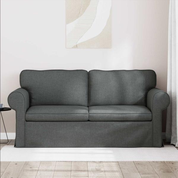 Sofa Dunkelgrau 215 x 82 x 80 cm Metall