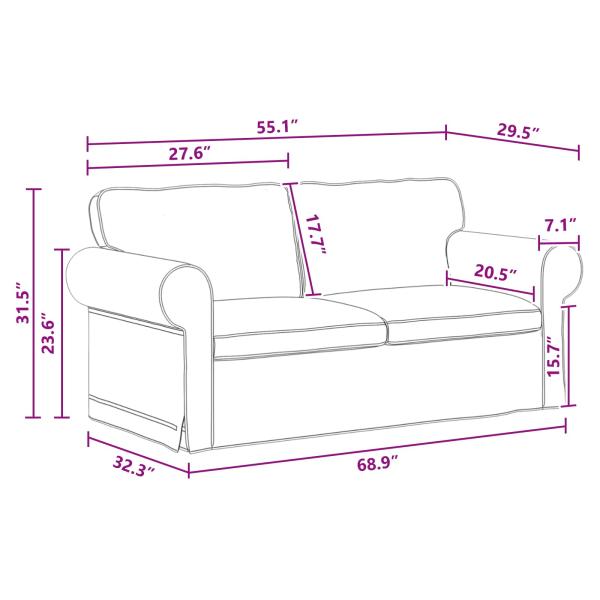 Sofa Dunkelgrau 215 x 82 x 80 cm Metall