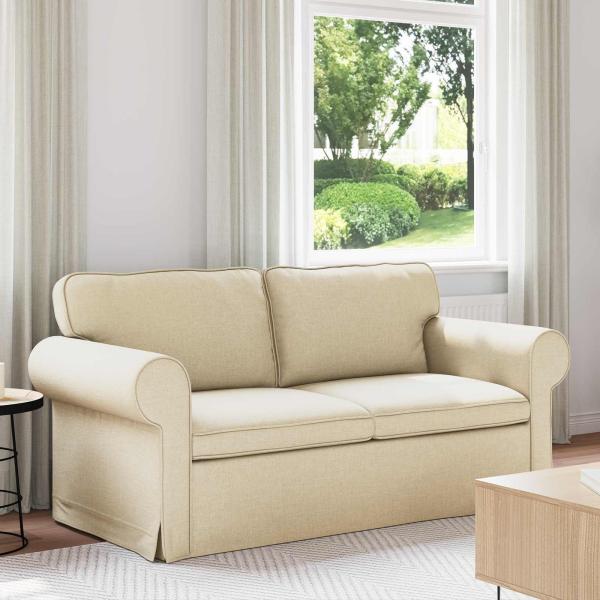 ARDEBO.de - Sofa Creme 215 x 82 x 80 cm Metall