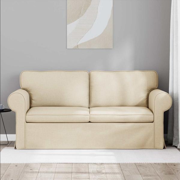 Sofa Creme 215 x 82 x 80 cm Metall