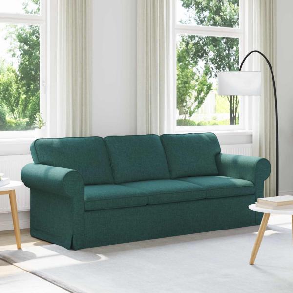 ARDEBO.de - Sofa Dunkelgrün 215 x 82 x 80 cm Metall