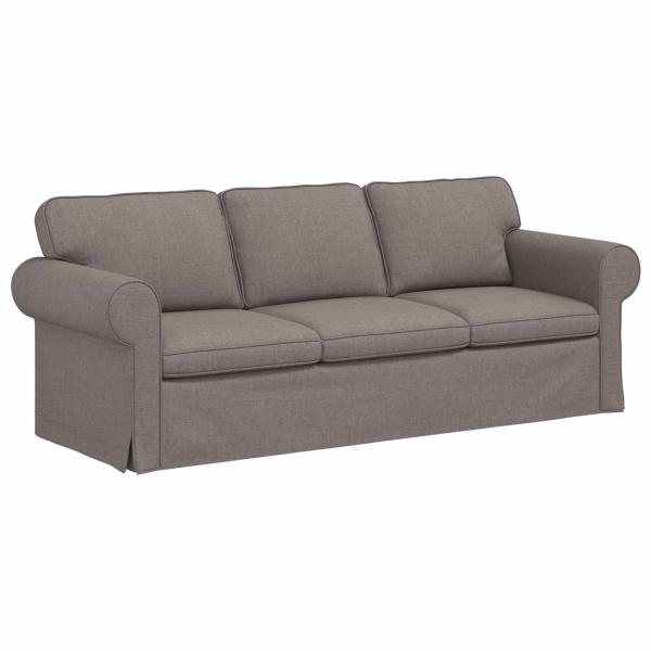 Sofa Taupe 215 x 82 x 80 cm Metall
