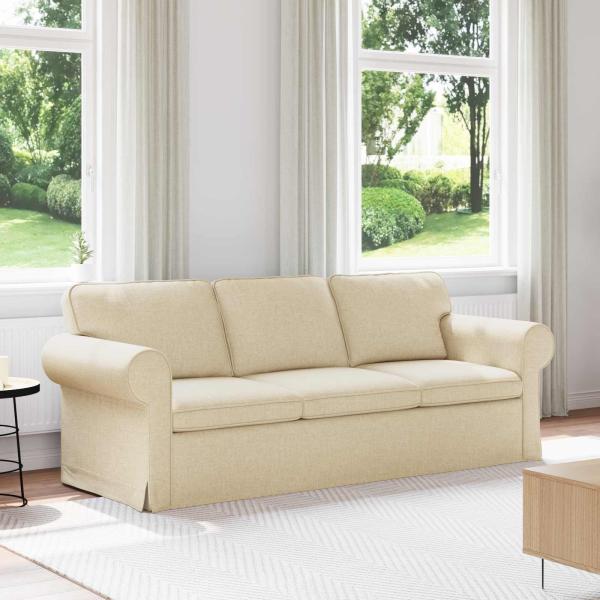 ARDEBO.de - Sofa Creme 215 x 82 x 80 cm Metall