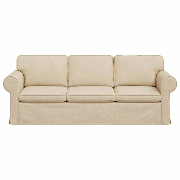 Sofa Creme 215 x 82 x 80 cm Metall