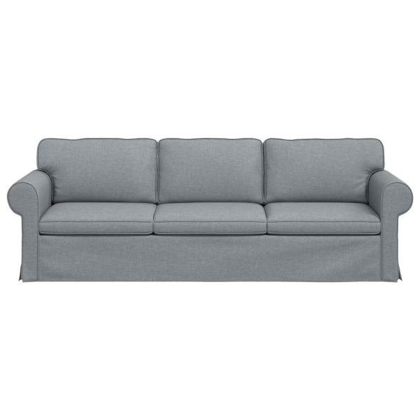Sofa Hellgrau 215 x 82 x 80 cm Metall