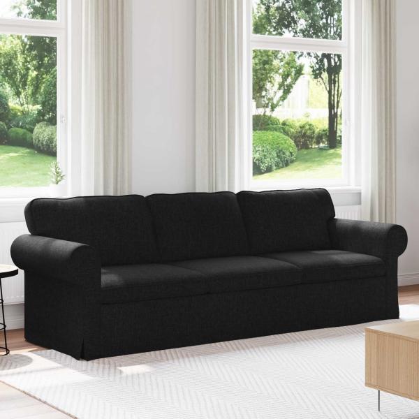 ARDEBO.de - Sofa Schwarz 215 x 82 x 80 cm Metall
