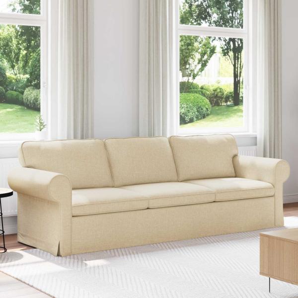 ARDEBO.de - Sofa Creme 215 x 82 x 80 cm Metall