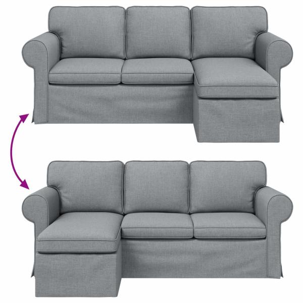 Sofa Hellgrau 215 x 138 x 80 cm Metall