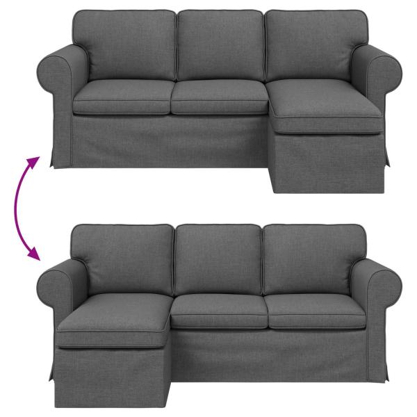 Sofa Dunkelgrau 215 x 138 x 80 cm Metall