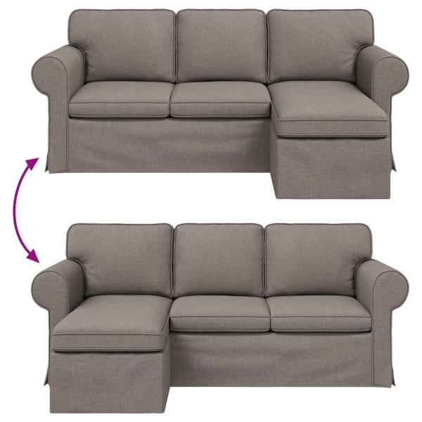 Sofa Taupe 215 x 138 x 80 cm Metall