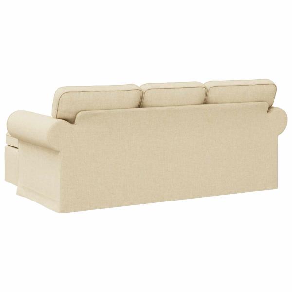 Sofa Creme 215 x 138 x 80 cm Metall