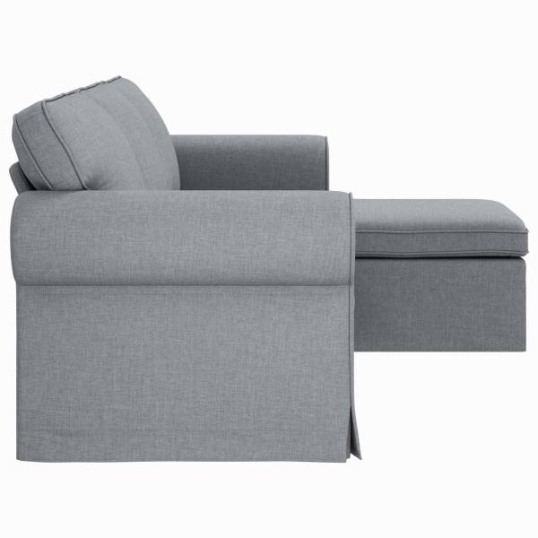 ARDEBO.de - Sofa Hellgrau 215 x 138 x 80 cm Metall