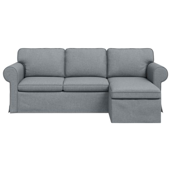 Sofa Hellgrau 215 x 138 x 80 cm Metall