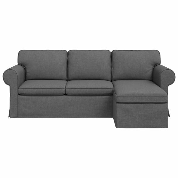 Sofa Dunkelgrau 215 x 138 x 80 cm Metall
